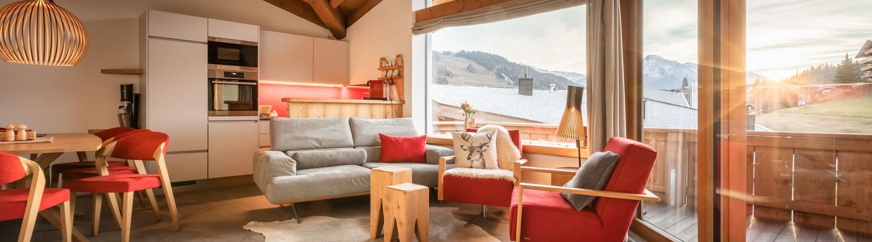 Heller Wohnraum im Chalet