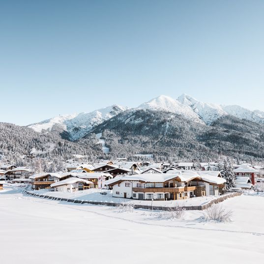 Außenaufnahme Löwenchalets Winter